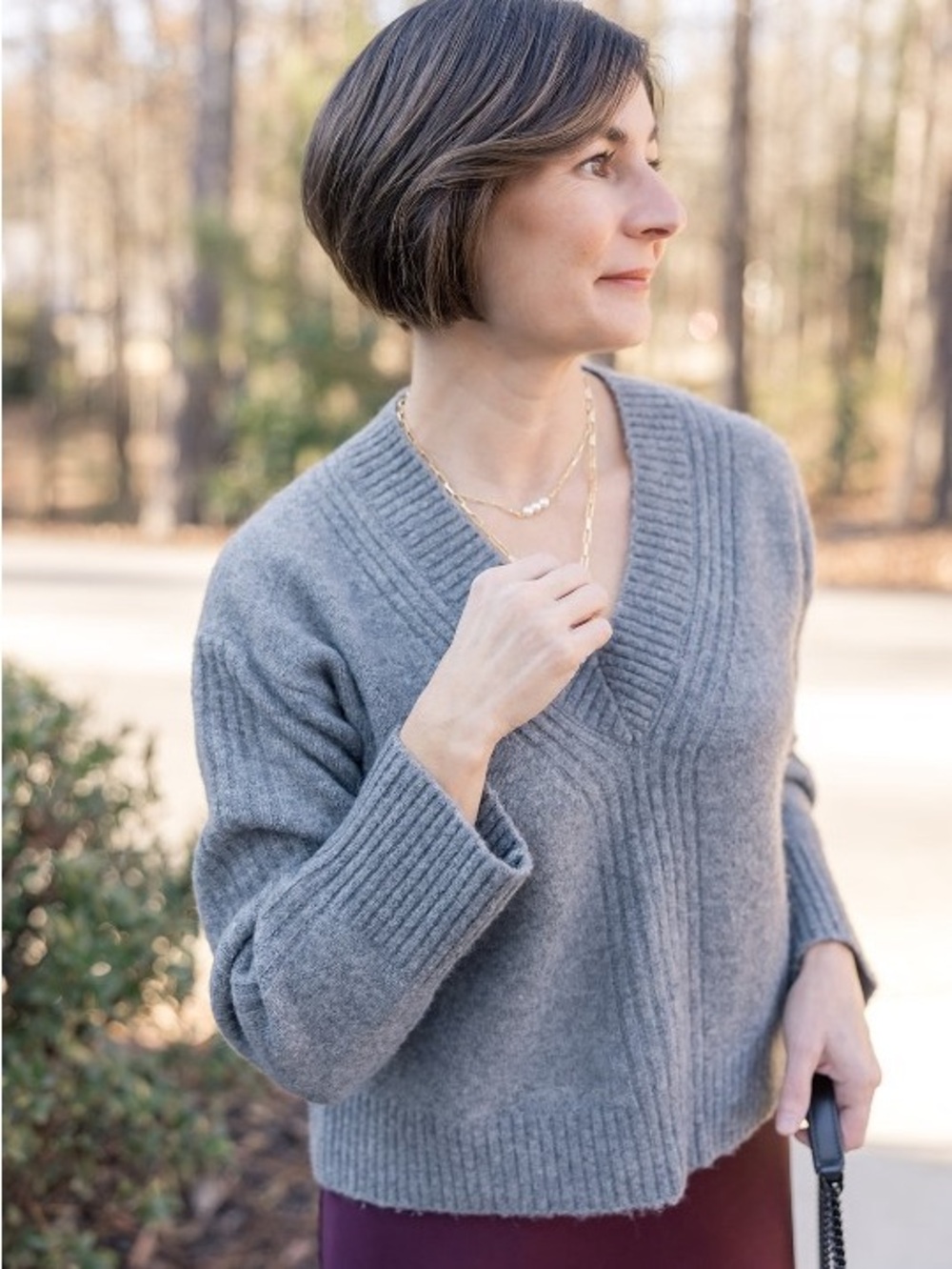 J.Crew Gray V-Neck Sweater – size XXS